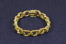 Exceptional Sterling Silver Gilt & Peridot-Coloured Crystal Floral Bracelet