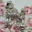 Vintage Rhinestone Poodle Brooch