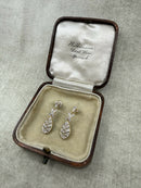 Vintage Gold on Silver Diamond Set Drop Earrings