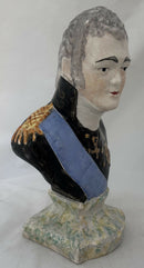 Emperor Alexander I of Russia, Early 19th Century Staffordshire Pottery Bust in the Manner of Wood and Caldwell.