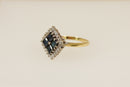 18ct Gold Sapphire & Diamond Cluster Ring