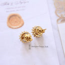18ct Pearl & Diamond Cluster Earrings
