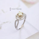 18ct White Gold Fancy Yellow & White Diamond Cluster