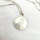 Vintage Silver St Christopher on 16" Box Chain