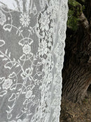 Victorianna classic period design cotton lace Pure white colour panel readymade 58"/52” cotton