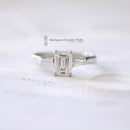 Platinum Emerald Cut Diamond 0.96ct Solitaire Ring