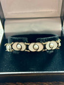 Modern Mid Century Aksel Holmsen Norway c1950 White Guilloche Enamel Bracelet