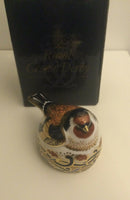 Royal Crown Derby Paperweight- Goldfinch on a nest figurine with gold stopper Original Box