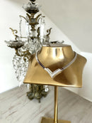 Vintage Christian Dior Silver Plated & Rhinestone Necklace