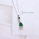Handmade 18ct White Gold Fine Tsavorite & Diamond Pendant