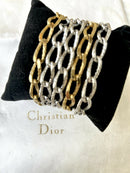 Vintage Christian Dior Chain Bracelet | Chr. Dior Germany | Gold & Silver Plated Designer Bracelet 1970s-1980s