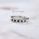 18ct White Gold Sapphire & Diamond Half Eternity Ring