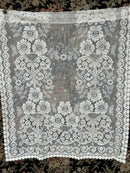 Victorian cottage Style Cream Cotton Lace Curtain Panel Ready To Hang 35”/40”