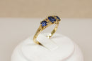 Beautiful Edwardian Style Sapphire & Diamond Ring – 18ct Gold Birmingham Hallmarked