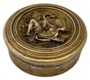 19th Century Continental, Mythological Scene, Gilt Metal Circular Box.