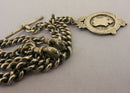 Heavy Antique Solid Silver Double Albert Pocket Watch Chain & Fob Bir 1922