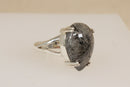 Bold & Stylish Sterling Silver Rutilated Quartz & Tourmaline Statement Ring