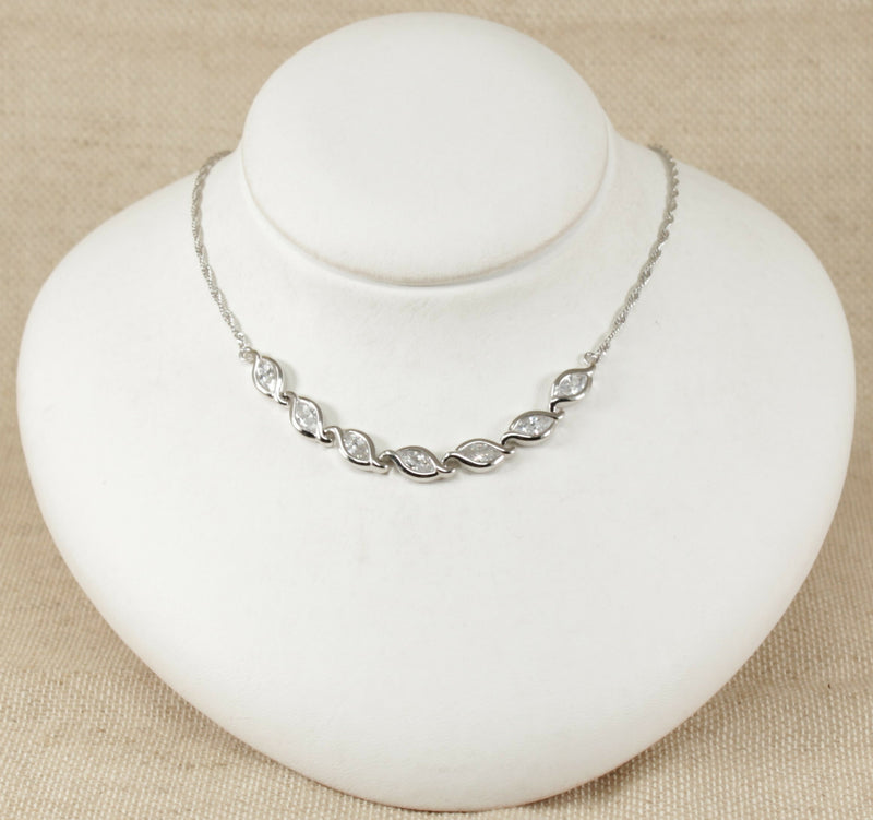 Silver & CZ Necklet