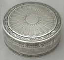 French Silver Circular Box, Circa 1910. 2.5 troy ounces.