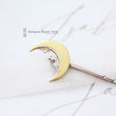 Victorian Silver Gilt Man in the Moon Stick Pin 1885 Reg'd Design 36333 Cased Box