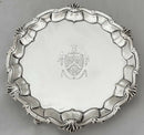 George II Silver Waiter, Provenance: Collection of Charlie & Shirley Watts. London 1753 William Justis. 9.9 troy ounces.