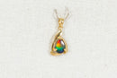 Rare 18ct Gold Blue, Green & Orange Labradorite Pendant – Birmingham 750