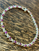 Hallmarked 9ct Gold Burmese Ruby & Diamond Tennis Bracelet