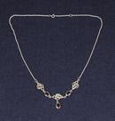 Stylish Kit Heath Sterling Silver & Garnet Celtic Knot Necklet – Adjustable 17½–18½ Inches