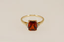9ct Gold Vibrant Almandine & Diamond Ring