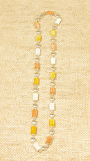 Silver Tri Colour Necklace & Bracelet Set