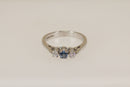 Classic 18ct White Gold Sapphire & Diamond Trilogy Ring – Birmingham Hallmarked