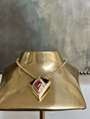 Vintage Christian Dior Art Deco Style Pendant Chain Necklace