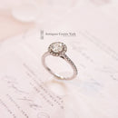 Platinum Diamond Halo Cluster Ring 0.65ct