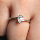 Platinum c0.5ct pear cut diamond solitaire ring