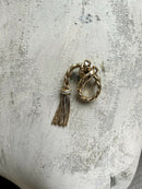 Vintage Christian Dior Gold Plated Rope & Tassel Chain Brooch 1970s