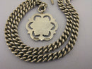 Heavy Antique Solid Silver Double Albert Watch Chain & Fob 16½ inch 1916