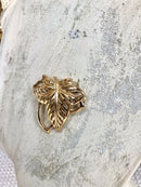 Vintage Christian Dior Gold Plated Leaf Brooch