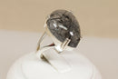 Bold & Stylish Sterling Silver Rutilated Quartz & Tourmaline Statement Ring