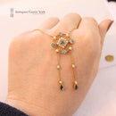 Victorian 15ct Aquamarine & Seed Pearl Necklace