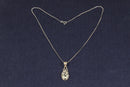 Pretty Vintage Sterling Silver Leopard Spotted Jasper Pendant & Chain