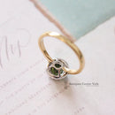 18ct Green Diamond 1.06ct Halo Cluster Ring
