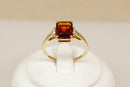 9ct Gold Vibrant Almandine & Diamond Ring