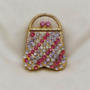 Vintage Rhinestone Handbag Brooch