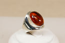 Elegant Sterling Silver & Baltic Amber Statement Ring