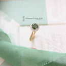 18ct Green Diamond 1.06ct Halo Cluster Ring