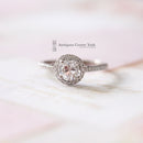 18ct White Gold Diamond Halo Cluster Ring 0.76ct