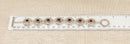 Elegant Heavy Sterling Silver & Garnet T-Bar Link Bracelet – Birmingham Hallmarked