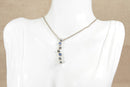 Silver & Blue Quartz Modernist Pendant & Chain
