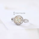 18ct White Gold Fancy Yellow & White Diamond Cluster