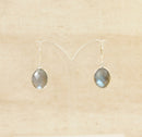 Silver & Labradorite Pendant and Drop Earring Set